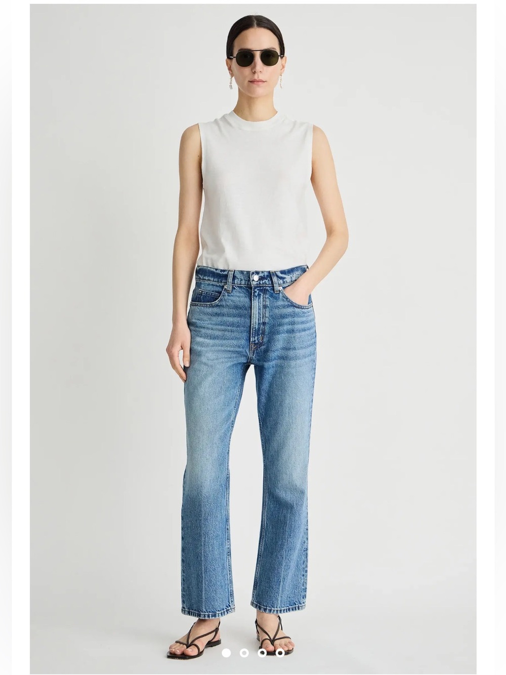 Apiece Apart Rene Kick Flare  Light Blue Straight Leg Jeans Hermosa wash